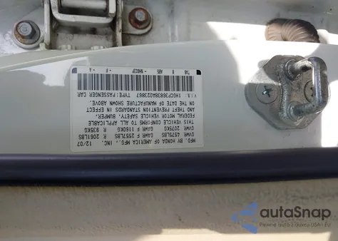 2008 Honda Accord 3.5 Ex-L из США, поврежденный, VIN 1HGCP36838A023867